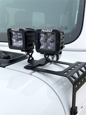 Jeep JL Light Brackets - Hood Cowl - Dee Zee - Double Cube - `18-`23